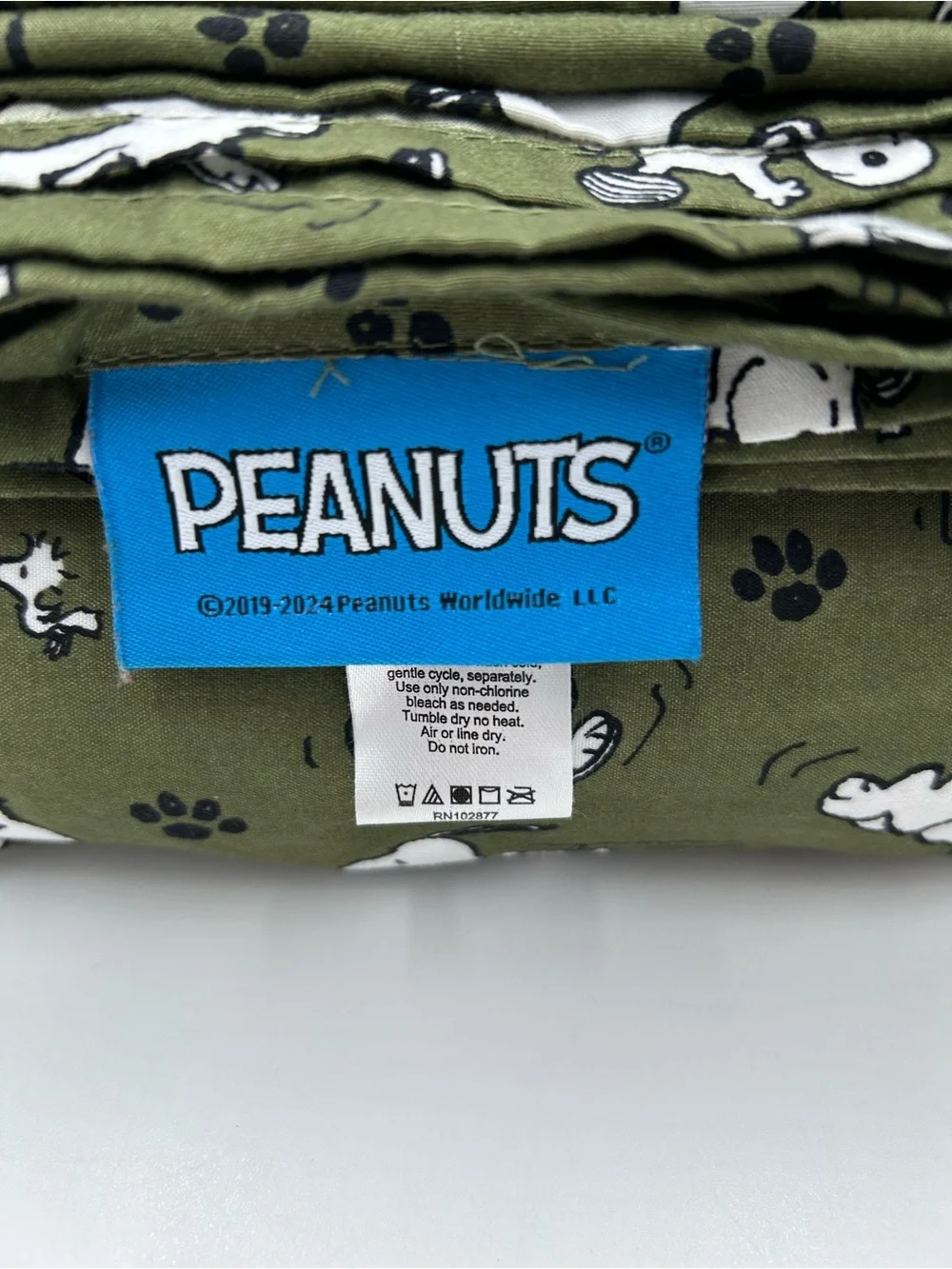 Berkshire Home Peanuts Olive Green Snoopy Print Twin Sheets